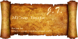 Jónap Toszka névjegykártya
